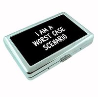 I Am a Worst Case Scenario Funny Metal Silver Cigarette Case Holder Wallet RFID-blocking