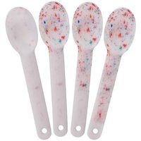 XL Color Changing Plastic Spoons - Changes From White To Confetti - Changes Color When Cold! Extra Durable Birthday Party Spoons - Frozen Dessert Supplies - Made in USA! 50 Count