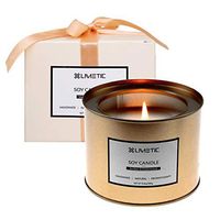 LINMETIC Scented Aromatherapy Candles Gift,Vanilla&Tweed Scented Candle,Natural Soy Wax,9.8Oz Travel Tin Relaxing Candle For Bath Spa Meditation Winter Christmas Candle Gift