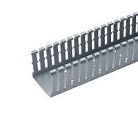 Panduit F4X4LG6 Type F Narrow Slotted Duct, PVC, Light Gray