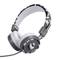Yomuse C89 On Ear Foldable Headphones w/ Microphone, Adjustable Headband for Kids Adults, iPhone iPad iPod Computers Tablets SmartPhones DVD, Camo Grey