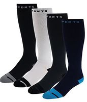 Different Touch 4 Pairs Sports Moderate (15-20mmHG) Compression knee High Socks (10-13, Assorted 415)
