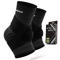 VANWALK Ankle Brace (Pair), Adjustable Ankle Support Compression Socks for Achilles Tendon Support and Plantar Fasciitis, Relieve Ankle Swelling Joint Pain (Black,X L)