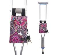Crutch Bag Universal Crutches Accessory Crutch Carryon Pouch (Paisley Rose Red)