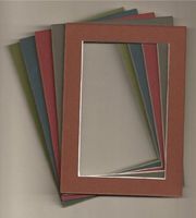 Pack of 5 16x20 Picture Mats, 5 Earth Tone Colors, with White Core Bevel Cut for 11x14 Pictures