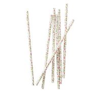Floral Party Paper Straws - 25 Pack