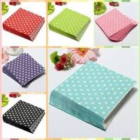 20 PCS Colorful Polka Dots Paper Napkins 2 Layers Party Banquet