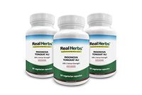 30% Off 3 Bottles of Real Herbs Indonesian Tongkat Ali 100 to 1 Extract - Natural Testosterone Booster - 800mg x 150 Capsules