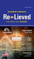 Re-Lieved Made in The USA 4% Maximum Strength Lidocaine Pain Relief Patch with Superior Adhesive That Keeps Patch Stuck (5)