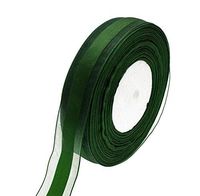 ATRibbons 50 Yards 1 Inch Wide Satin Ribbon with Organza Edge for Wedding Gifts Wrapping DIY Bows and Craft (Atrovirens)