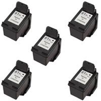Amsahr 61XLBK(CH563WN) Remanufactured Replacement HP Ink Cartridges for Select Printers/Faxes with 5 Black Cartridges