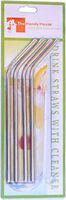 The Handy House Stainless Steel Drinking Straws with Cleaner- Set of 4