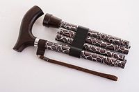 SUN Adjustable Aluminum Folding Walking Stick Cane with Wrist Strap & Pouch, Footprint