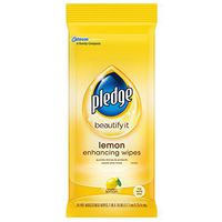 Pledge Multi-Surface Furniture Polish Wipes, Works on Wood, Granite, and Leather, Cleans and Protects, Lemon - Pack of 2 (48 Total Wipes)