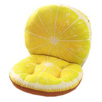 Kylin Express Indoor Soft Home/Office Squared Cartoon Seat Breathable Chair Cushion with Backrest, Yellow Lemon