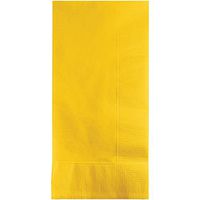 Club Pack of 600 School Bus Yellow Premium 2-Ply Disposable Dinner Napkins 8"