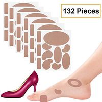 Chistepper 12 Sheets Anti-wear Heel Pads Moleskin Tape Adhesive Blister Prevention Pads Flannel Pads Heel Stickers for Feet Fabric Padding(11shapes, 132 Pieces)