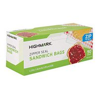 Highmark Freezer and Sandwich Bags with Zipper Seal, 6 1/2" x 5 9/10", Box of 50