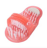 Shower Foot Feet Cleaner Scrub Scrubber Cleaner Washer Easy Exfoliating Bath Brush Pumice Stone Spa Massager (Blue) Pink-double