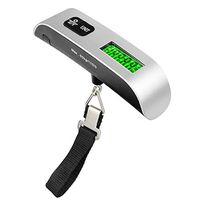 Anferstore New Backlight LCD Display Luggage Scale,50kg/10g Portable Tare Function Electronic Hanging Scale Gift for Traveler-Sliver