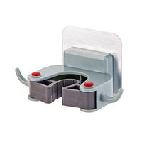 Broom Mop Holder Self Adhesive Mop and Broom Holder Wall Mounted Mop Organizer Holder Brush Broom Hanger Reusable No Drilling Utility Rack for Mops and Brooms 1PC (Blue)