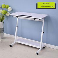 Adjustable Overbed Bedside Table with Wheels, Height Adjustable Tilt Over Bed Table for Hospital and Home Use, Super Sturdy and Stable for Dormitory, Office (Color : B, Size : 60x40cm)