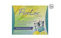 Global Health Trax Fivelac Lemon Flavor Dietary Supplement (3 Pack) 60 Packets Support Your Daily Health and Wellness Needs