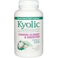 Wakunaga - Kyolic, Formula 102, Aged Garlic Extract, Candida Cleanse & Digestion, 200 Veggie Tabs - 2pc