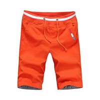 Fashion Short Pants, Neartime 2018 New Plus Size Casual Cotton Straight Pants Sport Surfing Swimming Trousers (3XL, Orange)