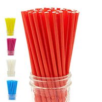 Oro Tree 200-Pack Biodegradable Paper Straws - Solid Color Drinking Straws - Bulk Paper Straws for Juices, Shakes, Smoothies, Party Supplies, Decorations, Birthday, Baby Shower, Eco-Friendly (Red)