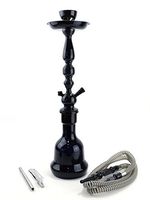 1 Hose Black Color Paradox Design Premium Quality 24" Hookah Glass Vase Complete Set Shisha Nargile (Black)