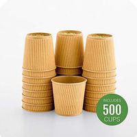 500-CT Disposable Kraft 4-OZ Hot Beverage Cups with Ripple Wall Design: No Need for Sleeves - Perfect for Cafes - Eco-Friendly Recyclable Paper - Insulated - Wholesale Takeout Coffee Cup
