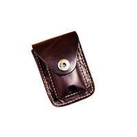 Handmade Sewing Genuine Leather Cigarette Case Lighter Holder Combo Bag Pack Cases Small Fanny Pack (Coffee)