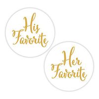 His Favorite & Her Favorite Wedding Stickers, Choose Your Colors, Wedding Favor Stickers (#376-GL)