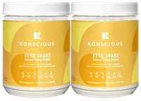 Konscious Keto Shake: MCT Oil, Avocado Oil, Grass Fed Protein, Low Carb High-Fat Keto Meal Replacement (Banana Creme Brulee) (2-Pack)