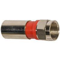 RG59 F Weatherproof Male Compression Connectors in Red [Set of 10]