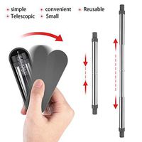Portable Retractable Straw Telescopic Drinking Straws Reusable Straws with Cleaning Brush Stainless Steel Metal Straws for Home Travel Using