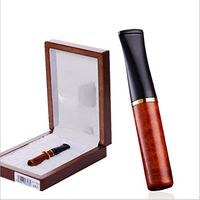 LHFJ Cigarette Holder Smoke Tobacco Filter Reusable Cleanable Tobacco Tar Filter Holder, Briar Sleeve, Gift Box Packed