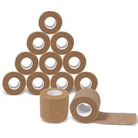 Houseables Self Adhesive Bandage Wrap, Cohesive Athletic Tape, 2” x 7’ Per Roll, 12 Pk, Latex Free, Medical Gauze, Elastic Compression, Adherent, for Sports, Vet, First Aid, Ankle/Wrist Sprains