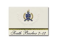 Signature Announcements South Barber 7-12 (Kiowa, KS) Graduation Announcements, Presidential style, Elite package of 25 with Gold & Blue Metallic Foil seal