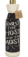 Primitives by Kathy LOL Made You Smile Reusable Gift Bottle Sock, 3.38" x 11.25", Toast The Host with The Most