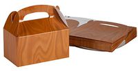 Treat Boxes - 24-Pack Paper Party Favor Boxes, Wood Grain Design Goodie Boxes for Birthdays and Events, 2 Dozen Party Gable Boxes, 6 x 3.3 x 3.6 inches