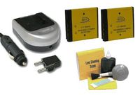 Kodak High Capacity Lithium Ion Replacement for Kodak KLIC-7001-2 Batteries (800Mah) + AC/DC Rapid Travel Charger + Nwv Direct 5 Piece Cleaning Kit