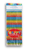 Happy Birthday Chevron Cellophane Treat Bags with Twist Ties - 25 count