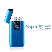 FL5018 Double Arc Plasma USB Lighter Rechargeable Windproof Flameless Electric Lighter (Blue)