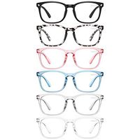 Blue Light Blocking Glasses - 6 Pack Fashion Square Fake Eyeglasses, Anti UV Ray Computer Gaming Glasses, Blue Blockers Glasses for Women/Men