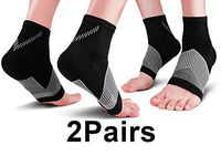 Ankle Compression Sleeve Socks (2 Pairs) for Men Women, Plantar Fasciitis Socks Foot Brace with Arch Ankle Achilles Tendon Support for Plantar Fasciitis Pain Relief, Heel Pain