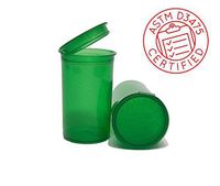 10 Pack Pop Top Squeeze Bottles 19 Dram Prescription Rx Medical Containers (Green Translucent)