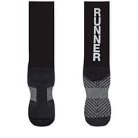 Runner Printed Mid Calf Socks | Running Socks by Gone For a Run | Large | Black