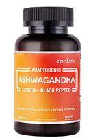 Zentastic Ashwagandha Capsules  - Made with Organic Ashwagandha Root Powder, Organic Ginger, Black Pepper Extract - Natural Anxiety & Stress Relief, Mood & Energy Enhancer - 90 Veggie Capsules